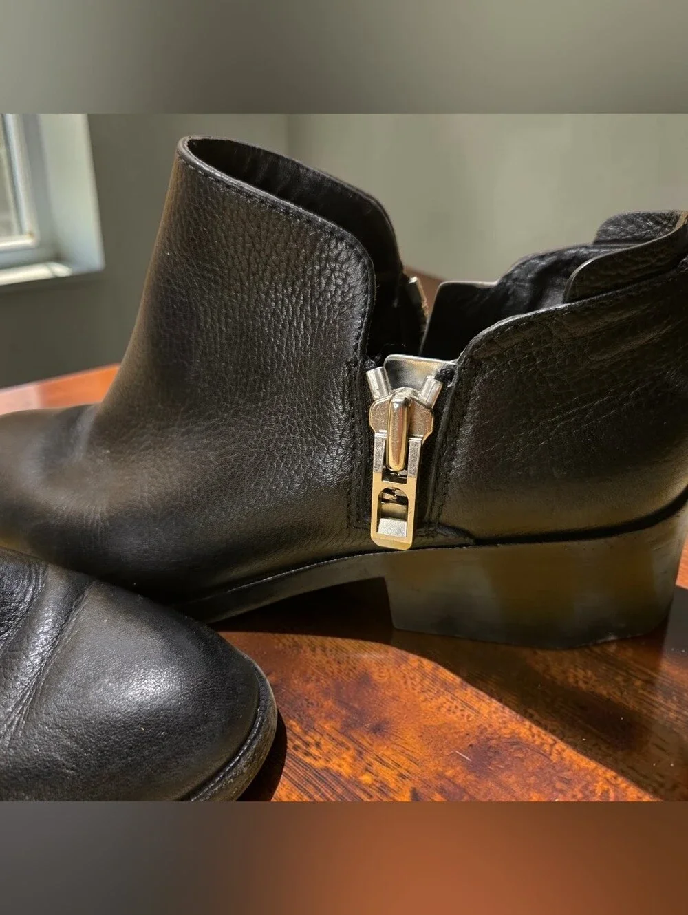 3.1 Phillip Lim Black Leather Short Ankle Booties Size 37.5 / US 7